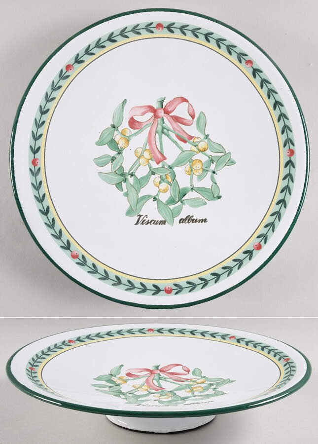 French Garden Christmas 11" Metal Pedestal Cake Stand by Villeroy & Boch-1