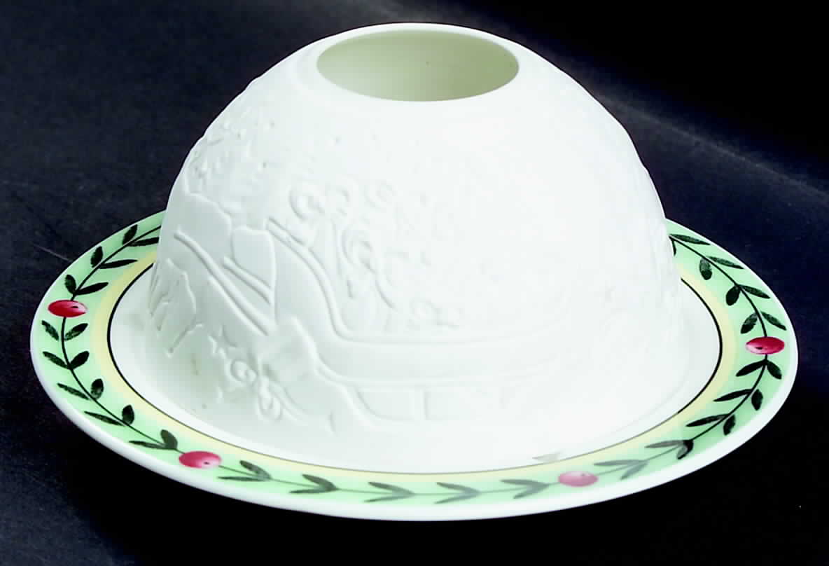 French Garden Christmas Lithophane Candle Votive by Villeroy & Boch-1
