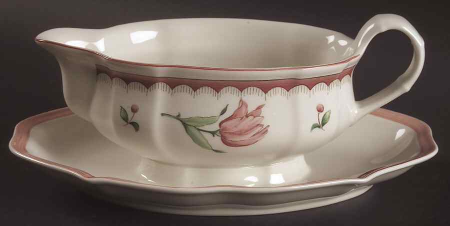 Jardin d'Alsace Fleur Gravy Boat with Attached Underplate by Villeroy & Boch-1