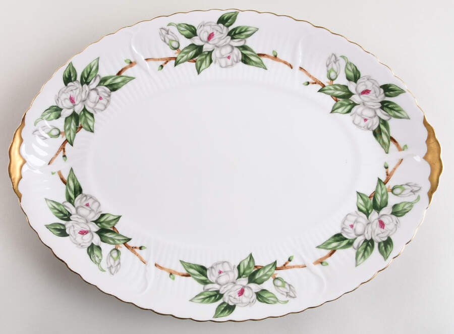Camellia 16" Oval Serving Platter by Victorian (Japan)-1
