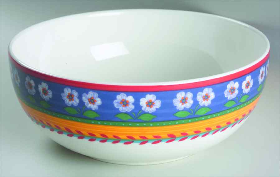 White Flowers 10" Large Salad Serving Bowl by Vista Alegre-1
