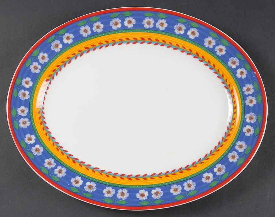 White Flowers 12" Oval Serving Platter by Vista Alegre-1