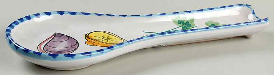 Seafood Buffet Spoon Rest/Holder (Holds 1 Spoon) by Vietri (Italy)-1