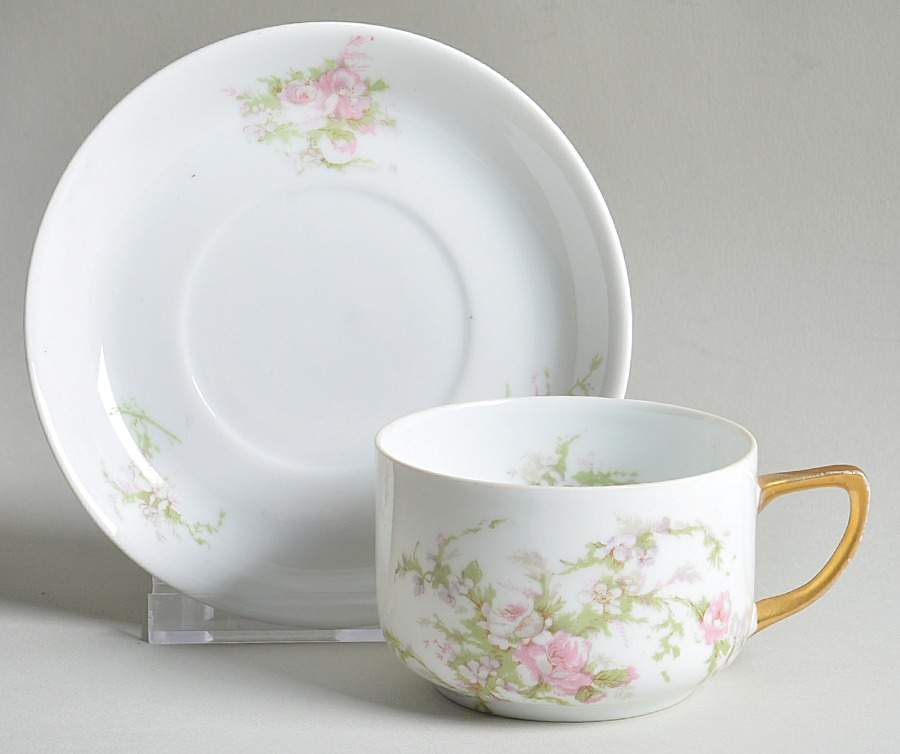 VTO23 Flat Cup & Saucer Set by Victoria (Austria)-1