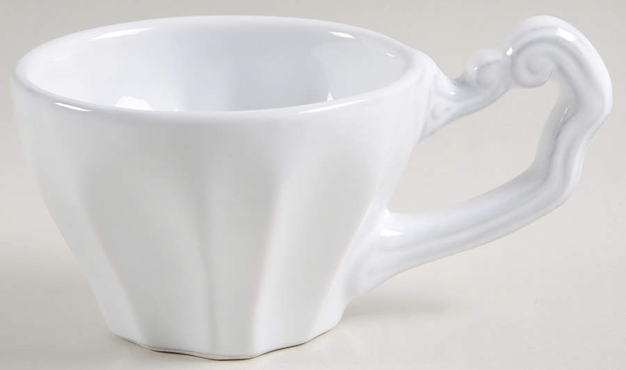 Antico Bianco Flat Cup by Vietri (Italy)-1
