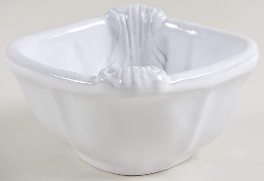Antico Bianco Condiment Bowl by Vietri (Italy)-1