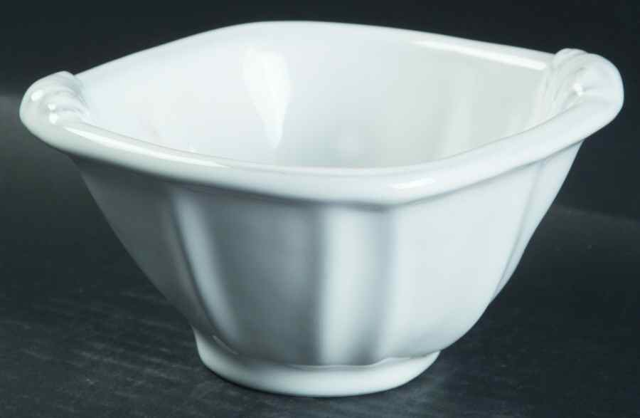 Antico Bianco Square Fruit/Dessert (Sauce) Bowl by Vietri (Italy)-1