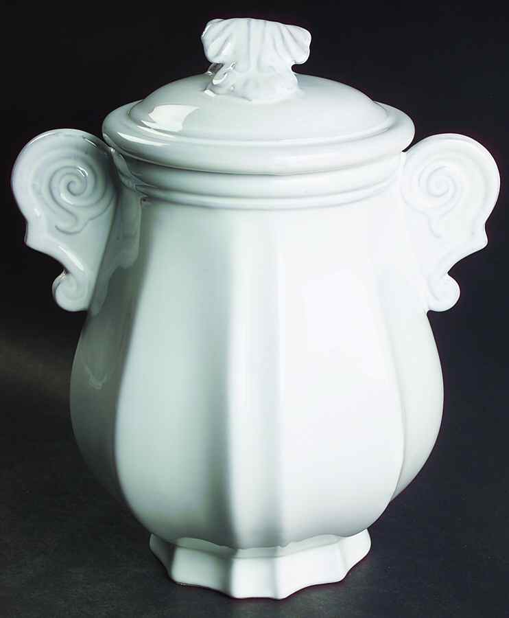 Antico Bianco Large Canister & Lid by Vietri (Italy)-1