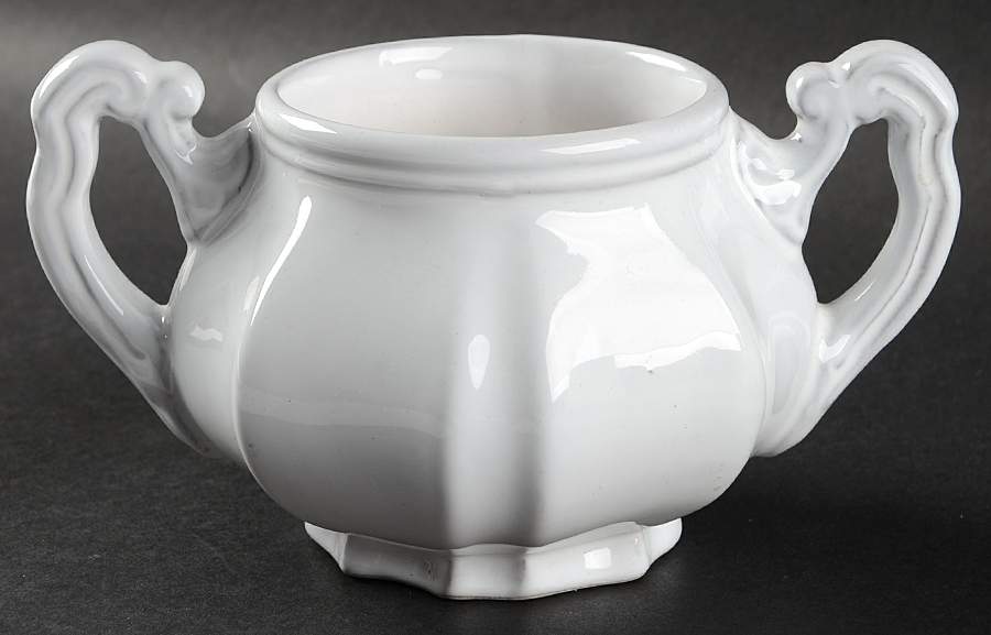 Antico Bianco Sugar Bowl No Lid by Vietri (Italy)-1