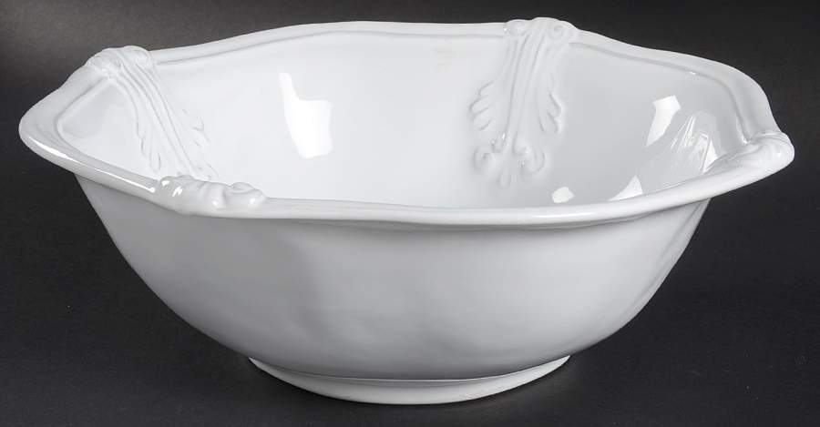 Antico Bianco 11" Large Salad Serving Bowl by Vietri (Italy)-1