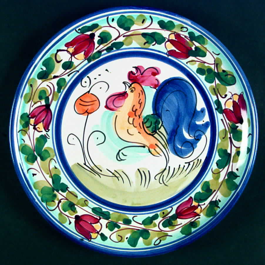 Galletto Dinner Plate by Vietri (Italy)-1