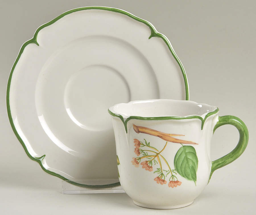 Millefoglie Flat Cup & Saucer Set by Vietri (Italy)-1