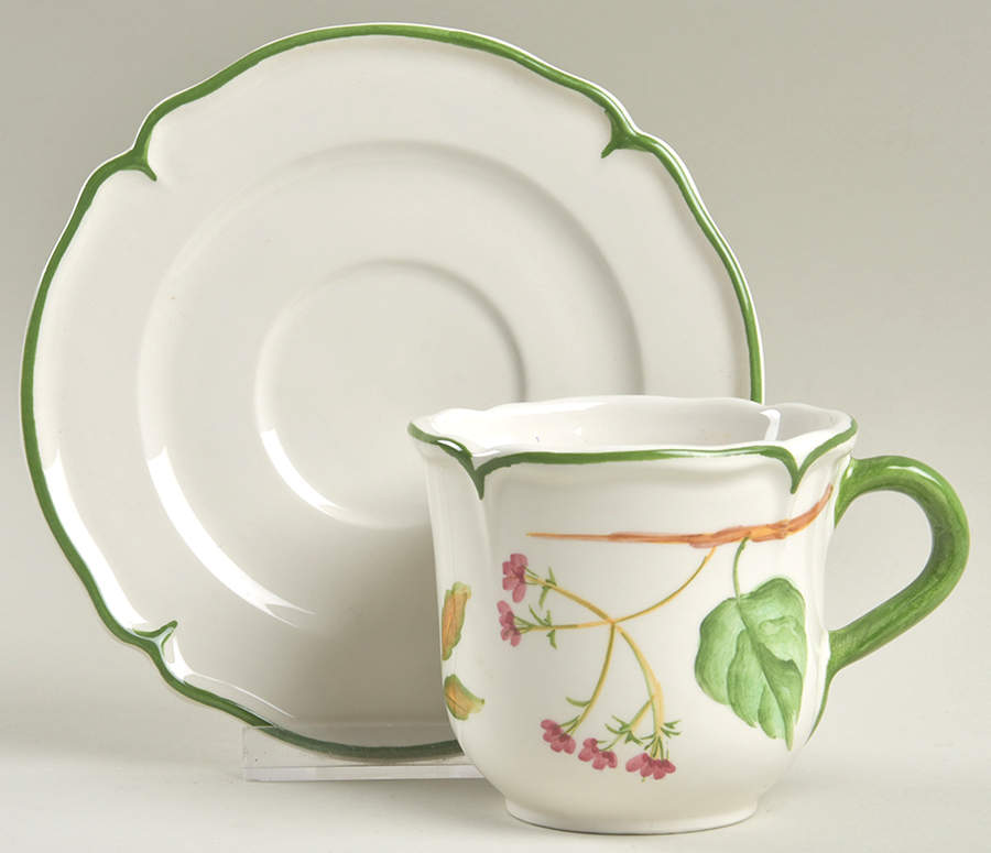 Millefoglie Flat Cup & Saucer Set by Vietri (Italy)-1