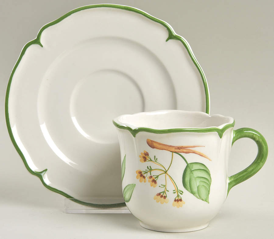 Millefoglie Flat Cup & Saucer Set by Vietri (Italy)-1