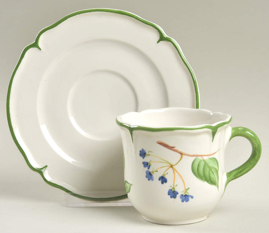 Millefoglie Flat Cup & Saucer Set by Vietri (Italy)-1