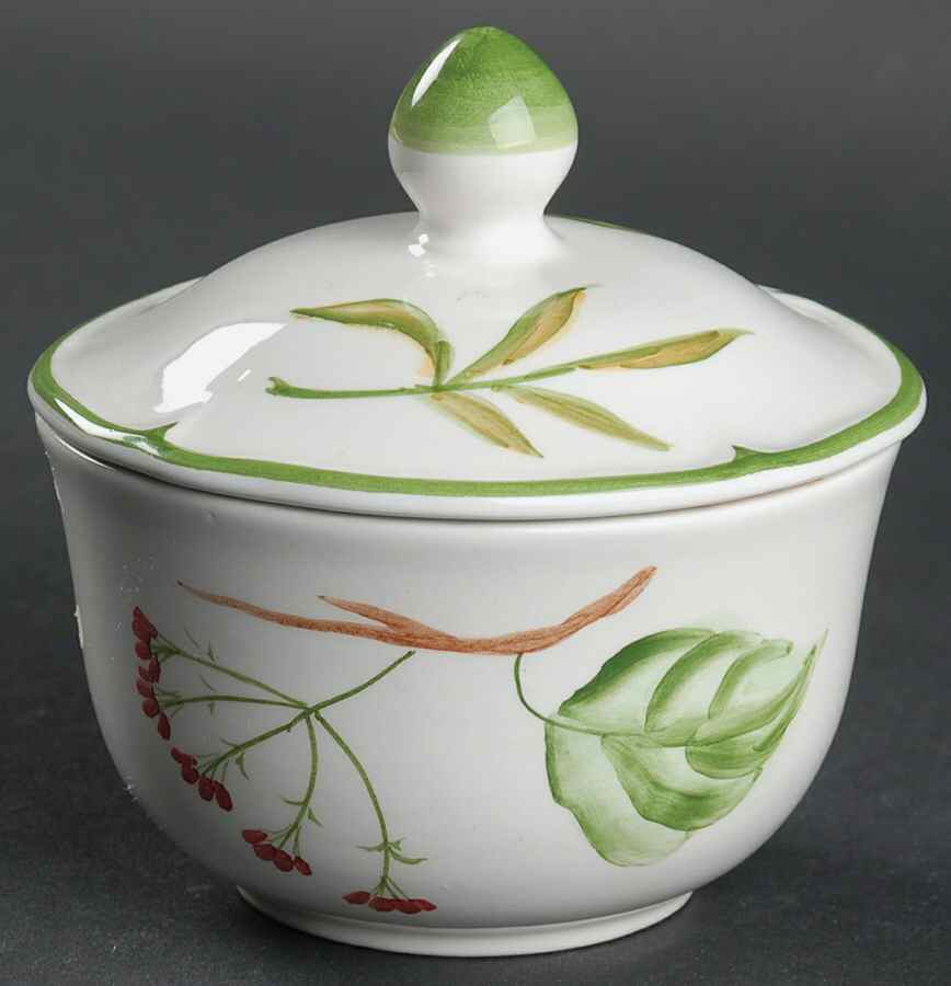Millefoglie Sugar Bowl & Lid by Vietri (Italy)-1