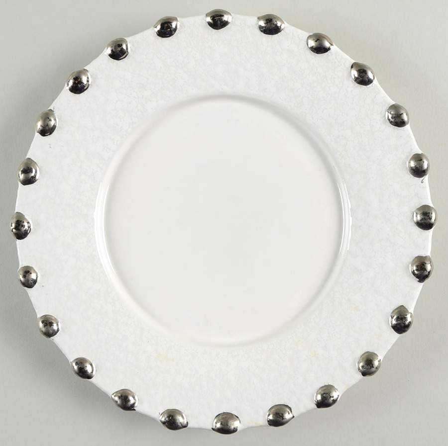 Palladio Silver Salad Plate by Vietri (Italy)-1