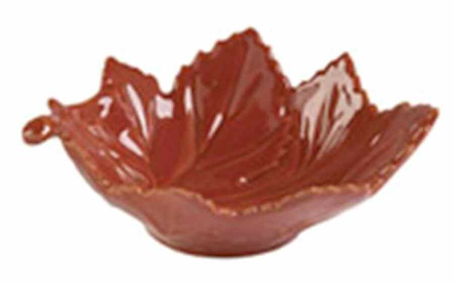 Paprika 7" Leaf Dish by Vietri (Italy)-1
