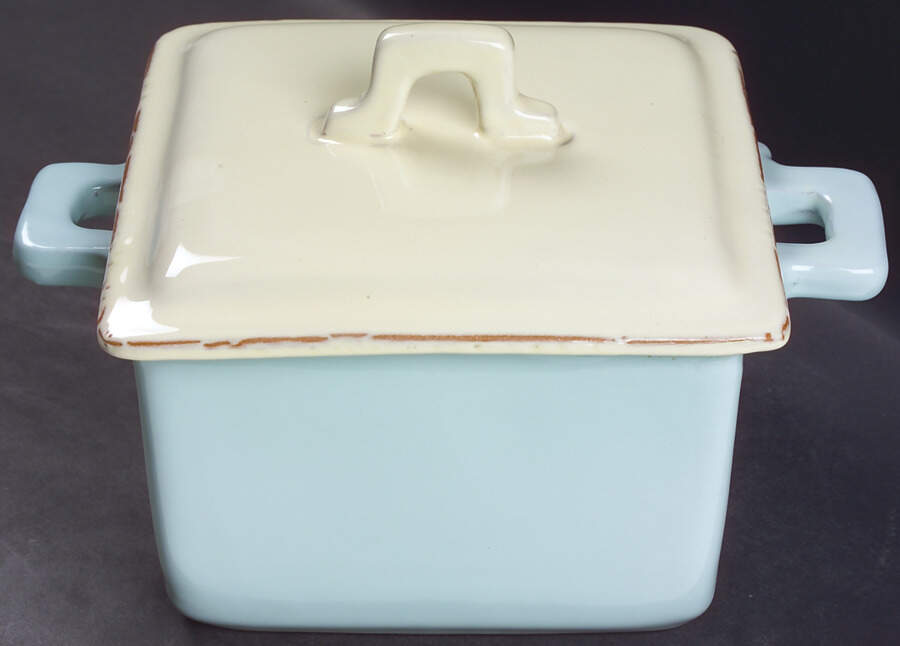 Sorbetto (Aqua) 2 Quart Square Casserole with Ceramic Lid by Vietri (Italy)-1