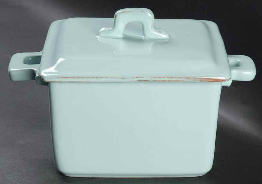Sorbetto (Aqua) 2 Quart Square Casserole with Ceramic Lid by Vietri (Italy)-1