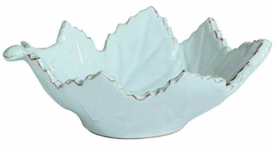 Sorbetto (Aqua) 7" Leaf Bowl by Vietri (Italy)-1