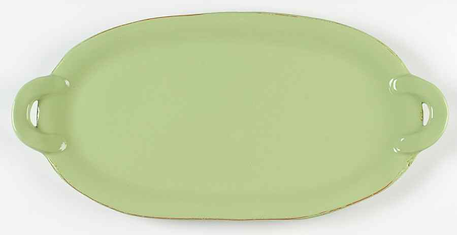 Sorbetto (Pistachio) 19" Oval Handled Platter by Vietri (Italy)-1