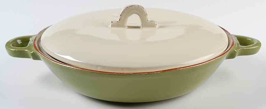Sorbetto (Pistachio) Round Covered Vegetable by Vietri (Italy)-1