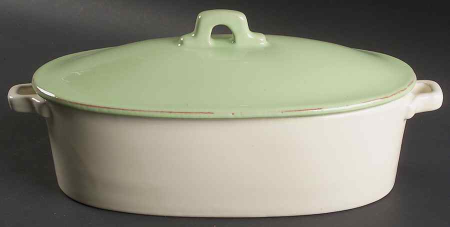 Sorbetto (Pistachio) 2 Quart Oval Covered Casserole by Vietri (Italy)-1
