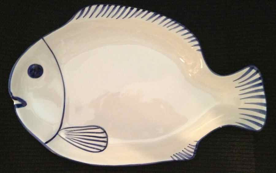 Blu Marina Fish Salad Plate by Vietri (Italy)-1
