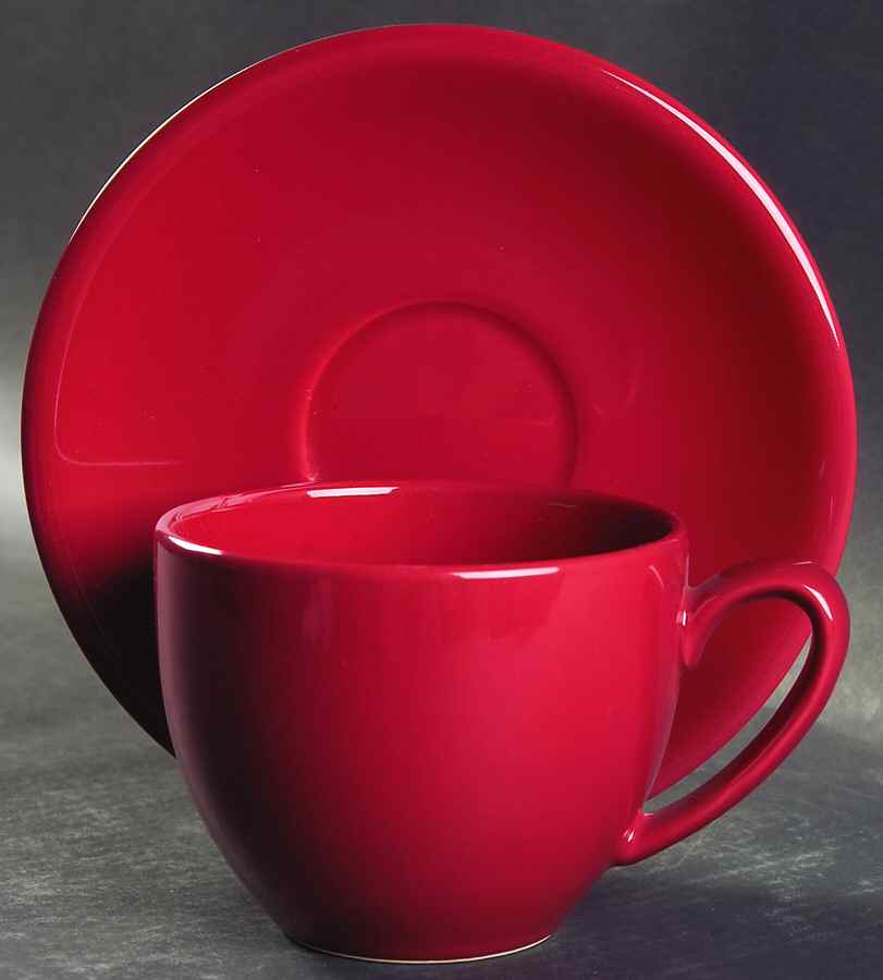 Prisma Red Breakfast Cup & Saucer Set by Vista Alegre-1