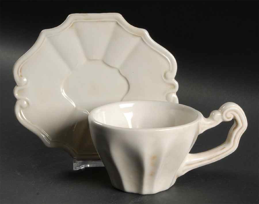 Portobello Flat Cup & Saucer Set by Vietri (Italy)-1