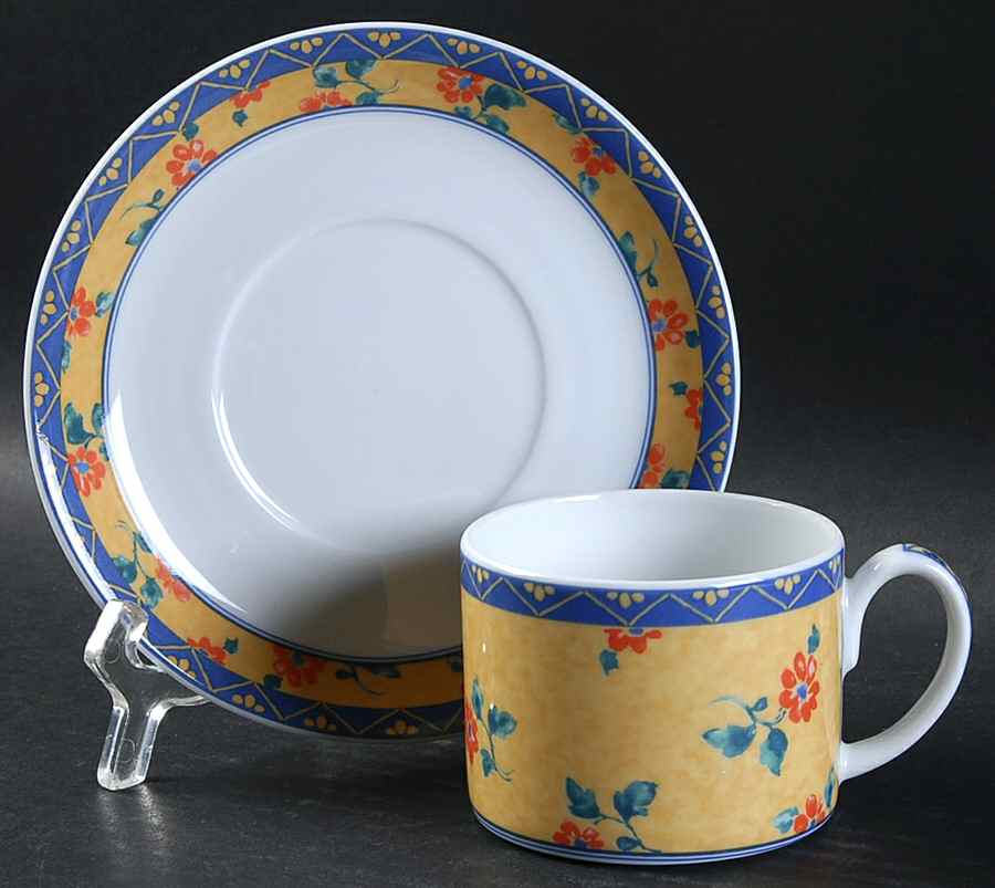 Fleur Flat Cup & Saucer Set by Vista Alegre-1