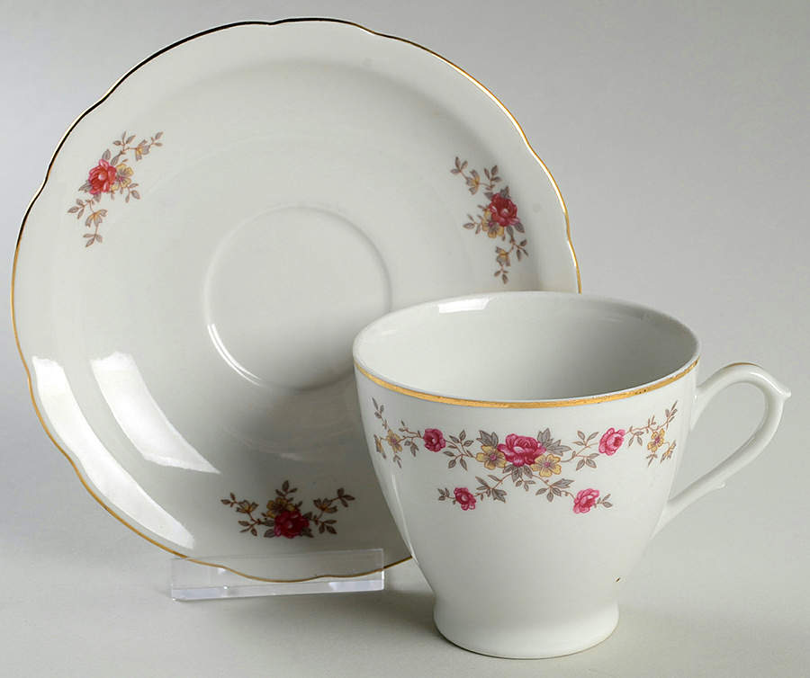 Joan Flat Cup & Saucer Set by Vendome Porcelain-1