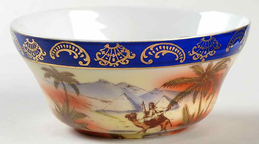 Desert Scene Open Sugar Bowl by Victoria (Czech)-1