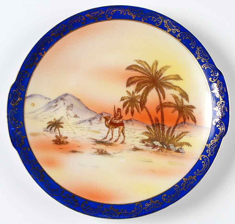 Desert Scene Handled Cake Plate by Victoria (Czech)-1
