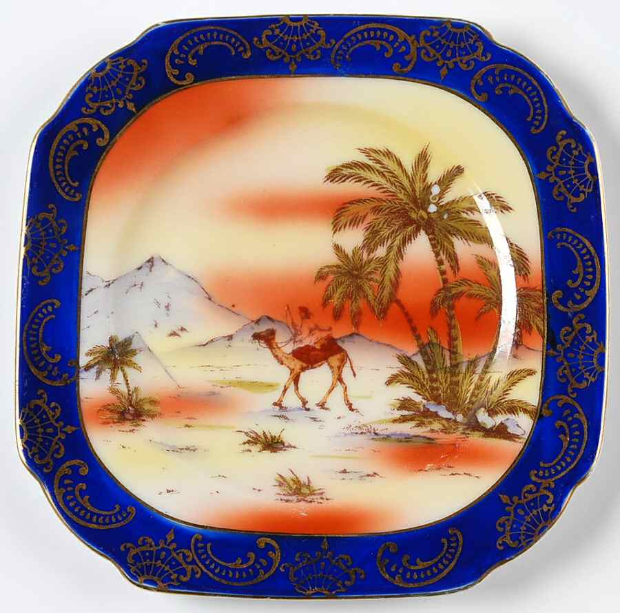 Desert Scene Square Bread & Butter Plate by Victoria (Czech)-1