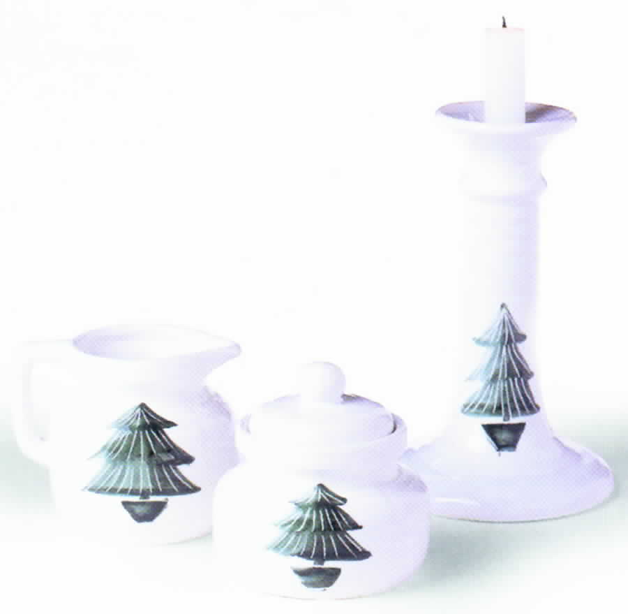 Conifera 8" Tall Candlestick by Vietri (Italy)-1