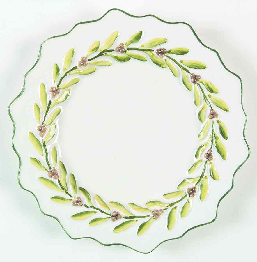 Evergreen Salad/Dessert Plate by Vietri (Italy)-1