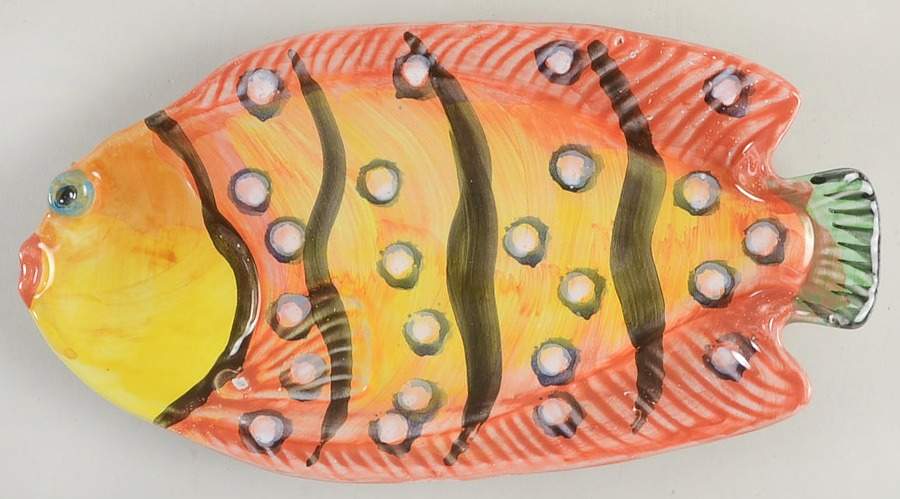 Acquario 9" Fish Plate by Vietri (Italy)-1