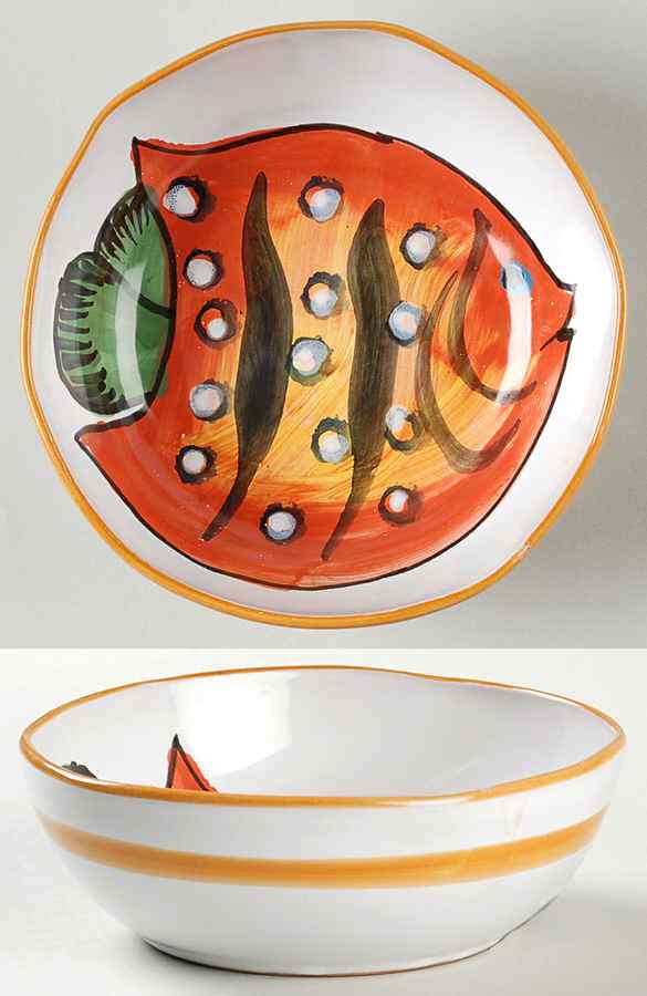 Acquario Fruit/Dessert (Sauce) Bowl by Vietri (Italy)-1