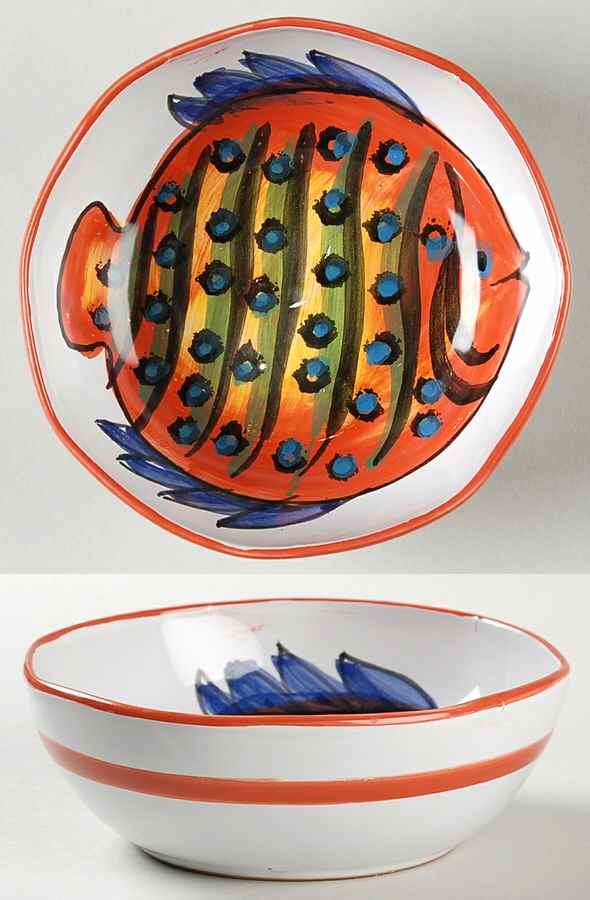 Acquario Fruit/Dessert (Sauce) Bowl by Vietri (Italy)-1
