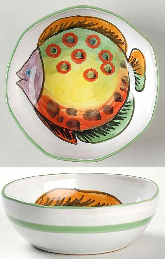 Acquario Fruit/Dessert (Sauce) Bowl by Vietri (Italy)-1