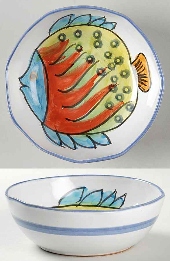 Acquario Fruit/Dessert (Sauce) Bowl by Vietri (Italy)-1