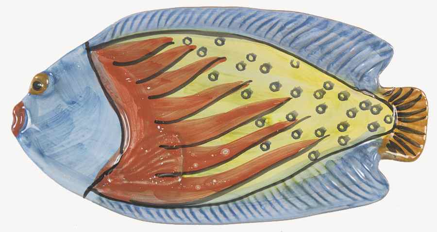 Acquario 9" Fish Plate by Vietri (Italy)-1