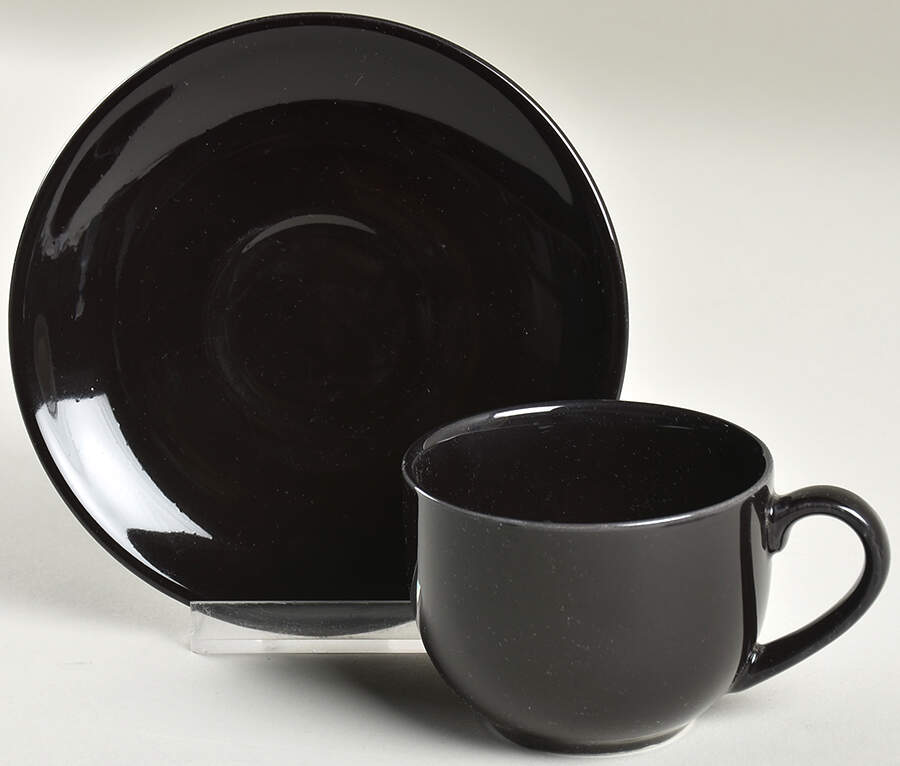 Prisma Black Flat Demitasse Cup & Saucer Set by Vista Alegre-1