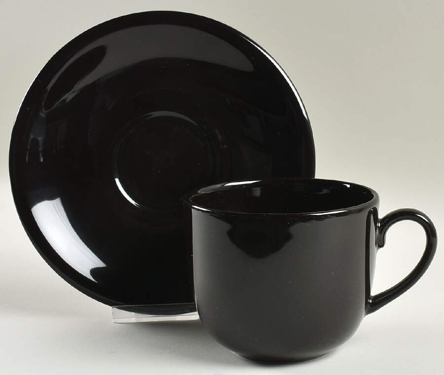 Prisma Black Breakfast Cup & Saucer Set by Vista Alegre-1
