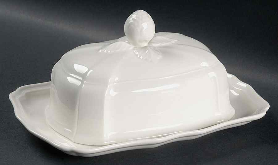 Chambord (White, Fine China) 1/4 Lb Covered Butter by Villeroy & Boch-1