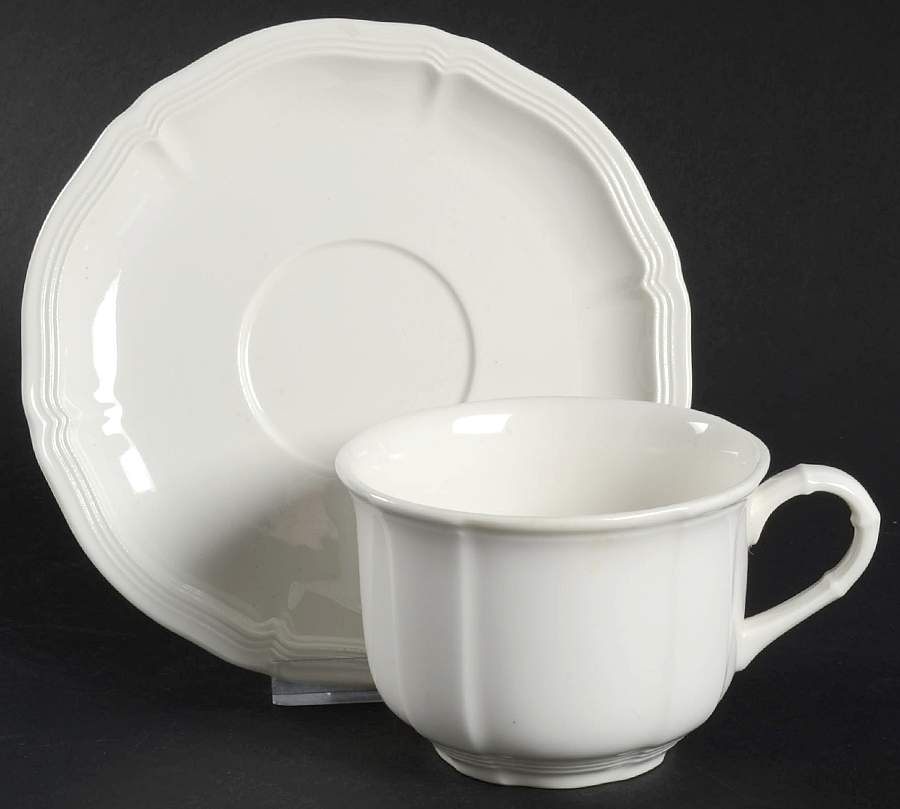 Chambord (White, Fine China) Breakfast Cup & Saucer Set by Villeroy & Boch-1