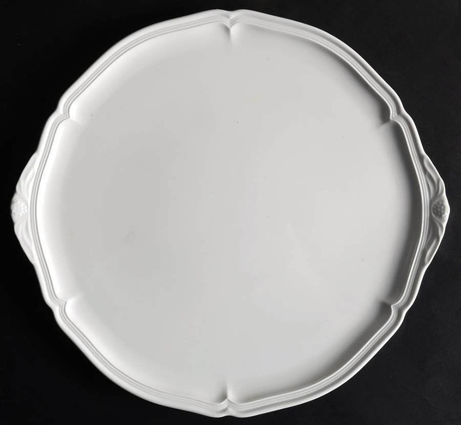 Chambord (White, Fine China) Handled Cake Plate by Villeroy & Boch-1