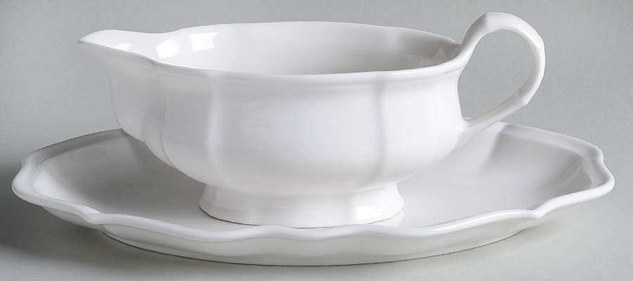 Chambord (White, Fine China) Gravy Boat & Underplate/Relish by Villeroy & Boch-1